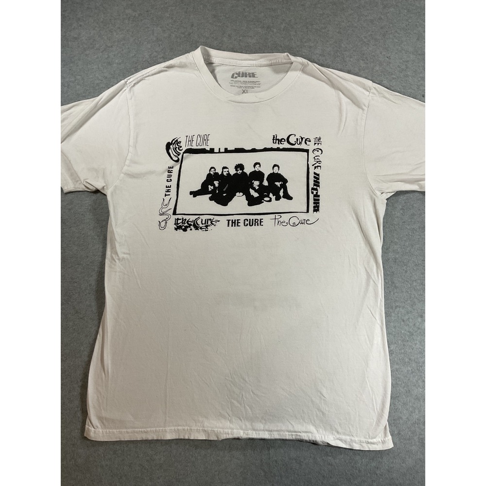 The Cure Band T-Shirt Mens XL White Graphic Logo Print Short Sleeve Cotton 1871